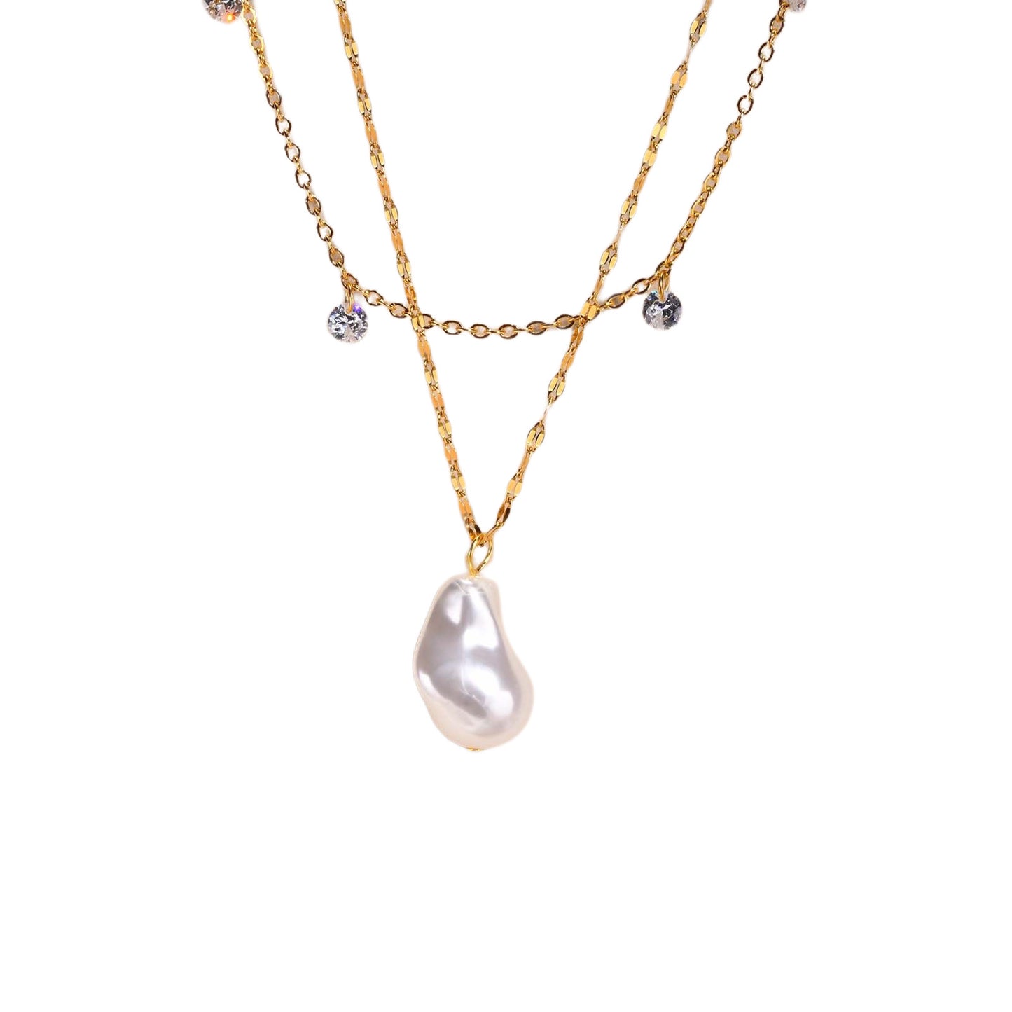 Pearl & Zirconia Necklace