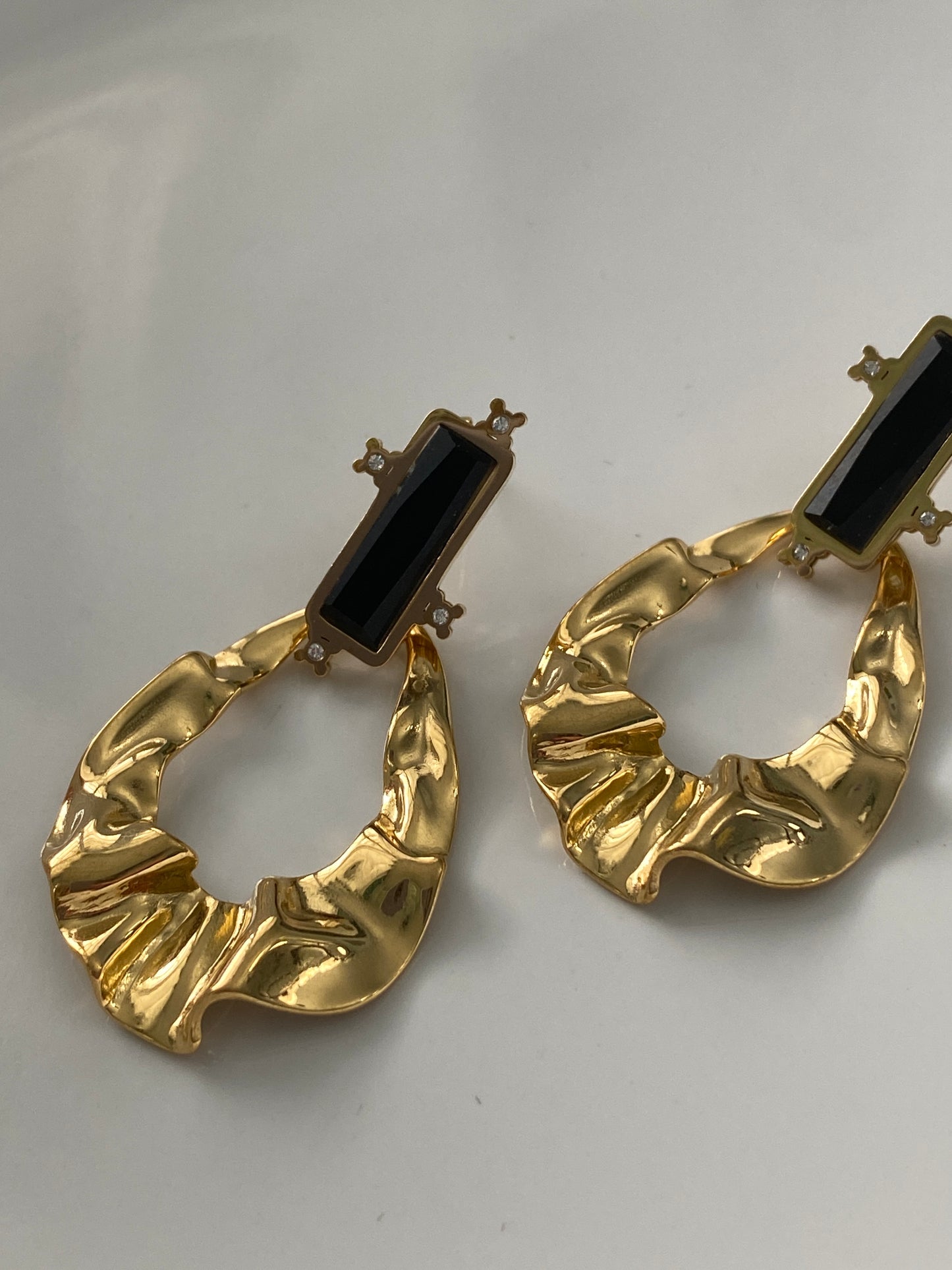 Gold and Black Earring