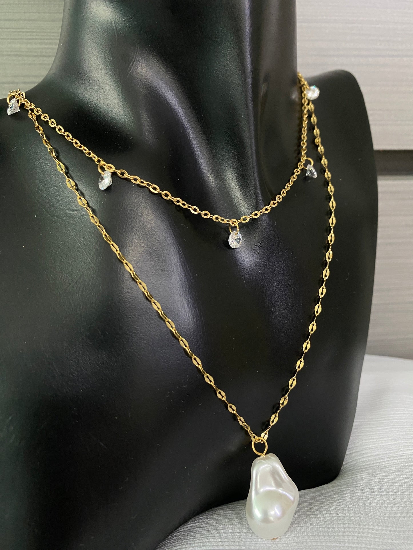 Pearl & Zirconia Necklace