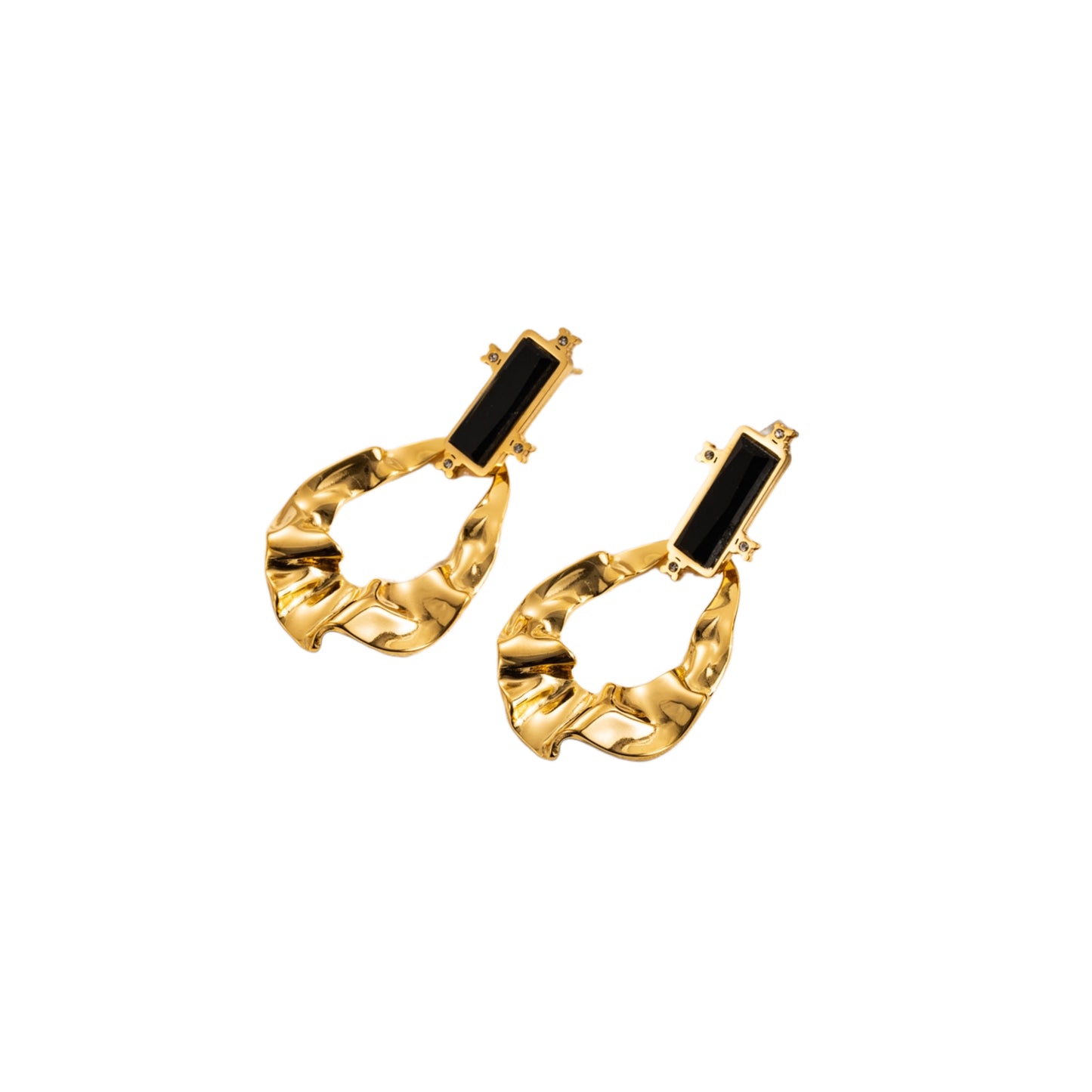 Gold and Black Earring